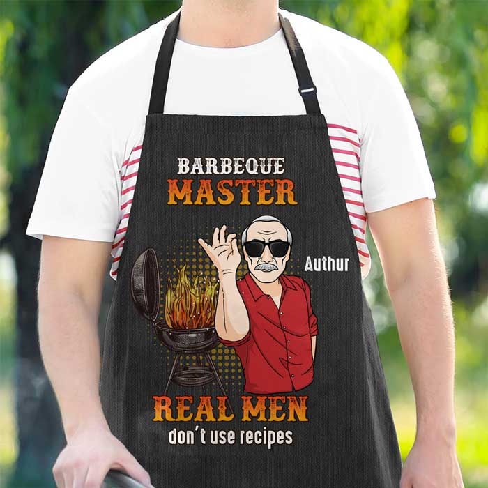 Real Men Don't Use Recipes - Personalized Apron - Gift For Dad