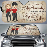 Thumbnail for Next To You - Personalized Auto Sunshade - Gift For Couples, Husband Wife