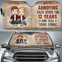 Thumbnail for Annoying Each Other - Personalized Auto Sunshade - Gift For Couples, Husband Wife