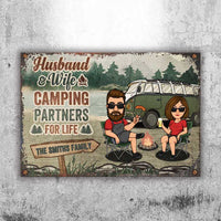 Thumbnail for Baby, Let's Go Camping - Personalized Metal Sign - Gift For Couples, Gift For Camping Lovers