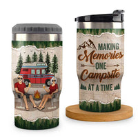 Thumbnail for Let's Sit By The Campfire - Personalized Can Cooler - Gift For Couples, Gift For Camping Lovers