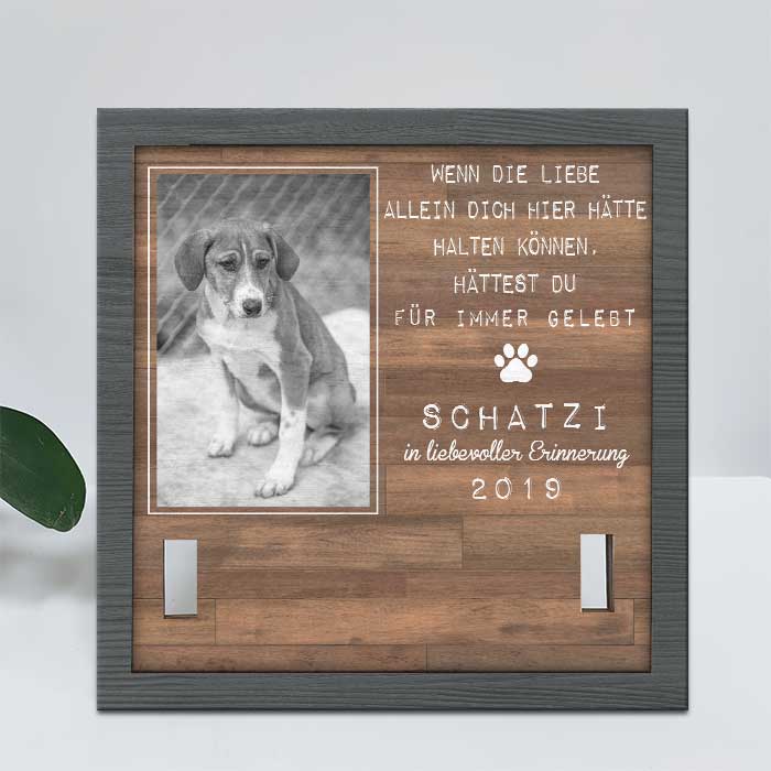 Beste Freunde Treten In Unser Leben Und Hinterlassen Pfotenabdrücke In Unseren Herzen - Upload Image - Personalized Memorial Pet Loss Sign (9x9 Zoll) German