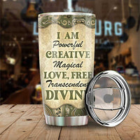 Thumbnail for I Am Powerful Creative Magical Love Free - Personalized Tumbler - Gift For Yoga Lovers