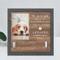 Thumbnail for Los Mejores Amigos Llegan A Nuestras Vidas Y Dejan Huellas En Nuestros Corazones - Upload Image - Personalized Memorial Pet Loss Sign (9x9 pulgadas) Spanish