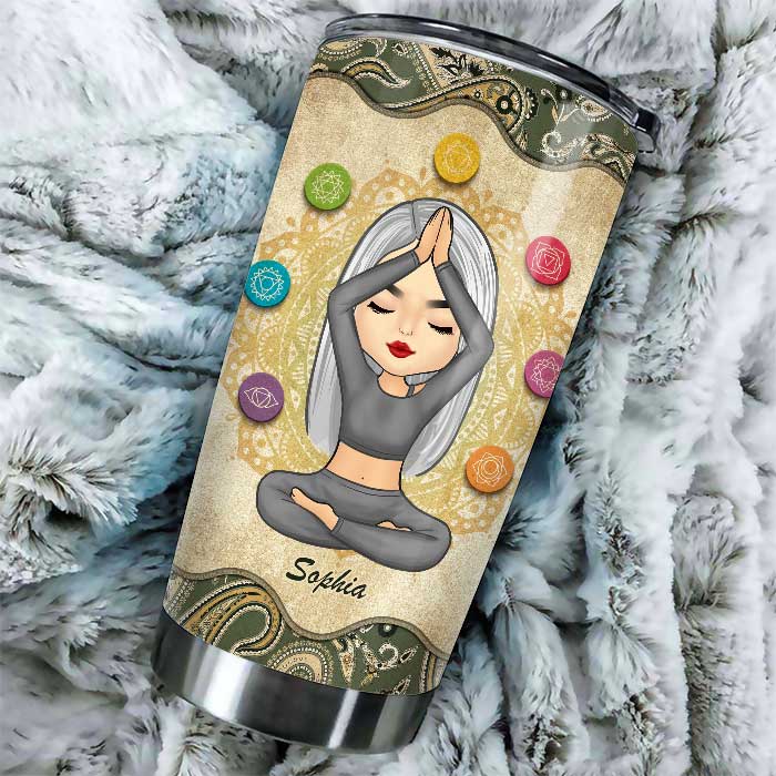 I Am Powerful Creative Magical Love Free - Personalized Tumbler - Gift For Yoga Lovers