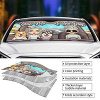 Thumbnail for You, Me And Our Dogs - Personalized Auto Sunshade - Gift For Couples, Husband Wife