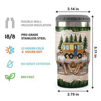 Thumbnail for Let's Sit By The Campfire - Personalized Can Cooler - Gift For Couples, Gift For Camping Lovers