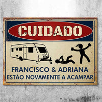 Thumbnail for Os Campistas Bêbados Estão Acampando Novamente - Personalized Camping Metal Sign Portuguese