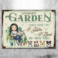 Thumbnail for I Garden & I Know Things - Personalized Metal Sign - Gift For Gardening Lovers