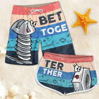 Thumbnail for Always Better When We're Together - Personalized Couple Beach Shorts - Gift For Couples, Husband Wife