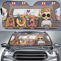 Thumbnail for Fourth Of July Dog - Personalized Auto Sunshade - Gift For Pet Lovers