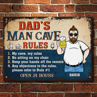 Thumbnail for Dad’s Man Cave Rules - Gift For Dad, Grandpa - Personalized Metal Sign