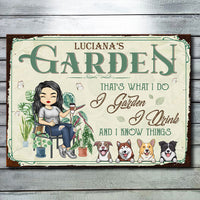 Thumbnail for I Garden & I Know Things - Personalized Metal Sign - Gift For Gardening Lovers