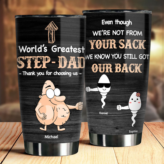 World's Greatest Step-Dad - Personalized Tumbler - Gift For Dad, Grandpa