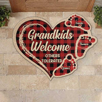 Thumbnail for Grandkids Welcome Others Tolerated - Personalized Shaped Decorative Mat - Gift For Grandma