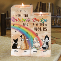 Thumbnail for Rainbow Bridge Had Visiting Hours - Personalized Candle Holder - Memorial Gift, Sympathy Gift