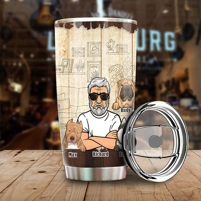 Rockin' The Dog Dad Life - Personalized Tumbler - Gift For Dad, Gift For Pet Lovers