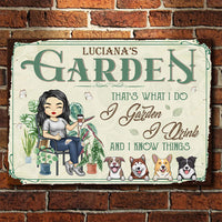 Thumbnail for I Garden & I Know Things - Personalized Metal Sign - Gift For Gardening Lovers