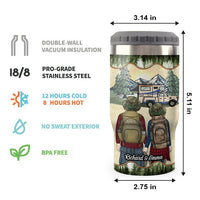 Thumbnail for An Adventure Is Going To Happen - Personalized Can Cooler - Gift For Couples, Gift For Camping Lovers