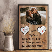 Thumbnail for Distance Means So Little - Personalized Vertical Poster - Upload Image, Gift For Couples, Husband Wife