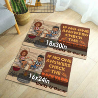 Thumbnail for If No One Answers Check The Backyard - Personalized Decorative Mat - Gift For Couples, Husband Wife