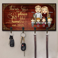 Thumbnail for There Is No Place Like Home - Personalized Key Hanger, Key Holder - Gift For Couples, Husband Wife