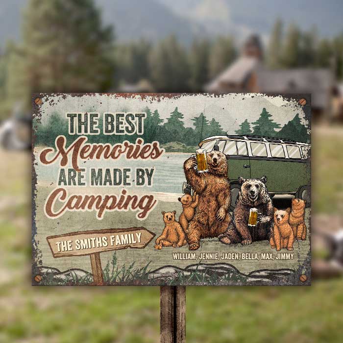 Life Is Better At Campsite - Personalized Metal Sign - Gift For Couples, Gift For Camping Lovers