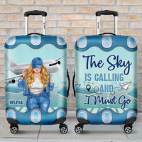 Thumbnail for The Sky Is Calling & I Must Go - Personalized Luggage Cover