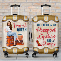 Thumbnail for Travel Queen - Personalized Luggage Cover - Gift For Bestie