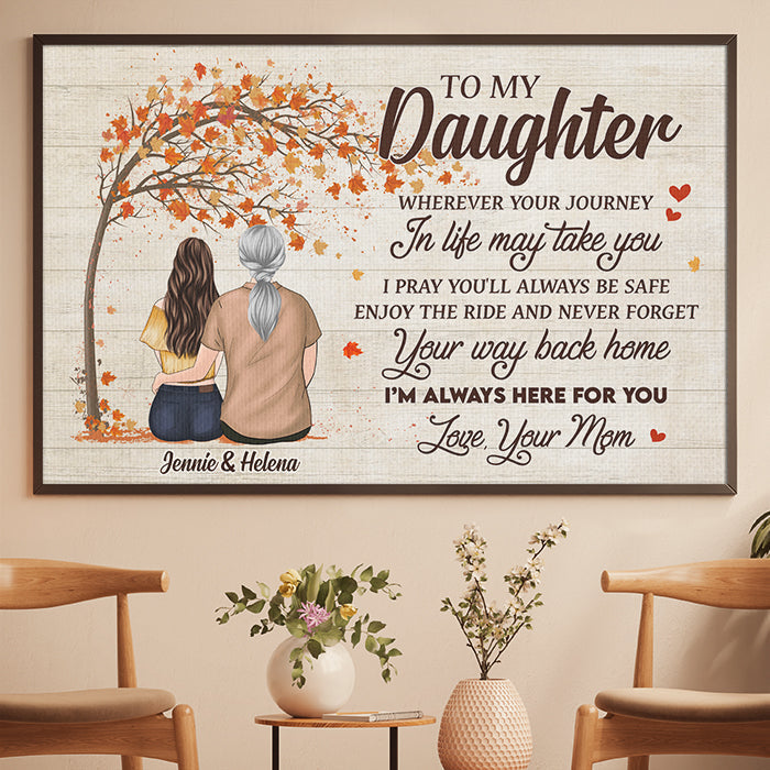 I'm Always Here For You - Personalized Horizontal Poster - Gift For Daughter