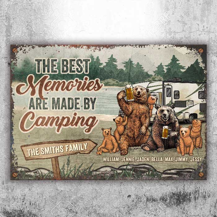 Life Is Better At Campsite - Personalized Metal Sign - Gift For Couples, Gift For Camping Lovers