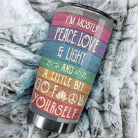 Thumbnail for Peace Love & Light - Personalized Tumbler - Gift For Yoga Lovers