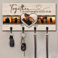 Thumbnail for Together Is Our Favorite Place To Be - Personalized Key Hanger, Key Holder - Upload Image, Gift For Couples, Husband Wife