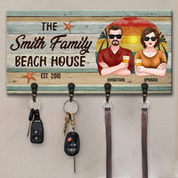 Thumbnail for The Family Beach House - Personalized Key Hanger, Key Holder - Gift For Couples, Husband Wife