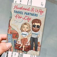 Thumbnail for Best Traveled Together - Personalized Passport Cover, Passport Holder - Gift For Couples, Husband Wife