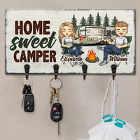 Thumbnail for Camping Couple Making Memories One Campsite At A Time - Personalized Key Hanger, Key Holder - Gift For Camping Couples, Husband Wife