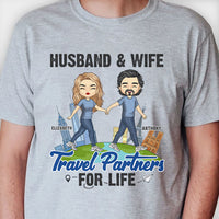 Thumbnail for Travel Partners For Life Husband Wife - Gift For Couples, Husband Wife - Personalized Unisex T-shirt, Hoodie