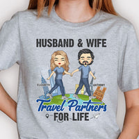 Thumbnail for Travel Partners For Life Husband Wife - Gift For Couples, Husband Wife - Personalized Unisex T-shirt, Hoodie