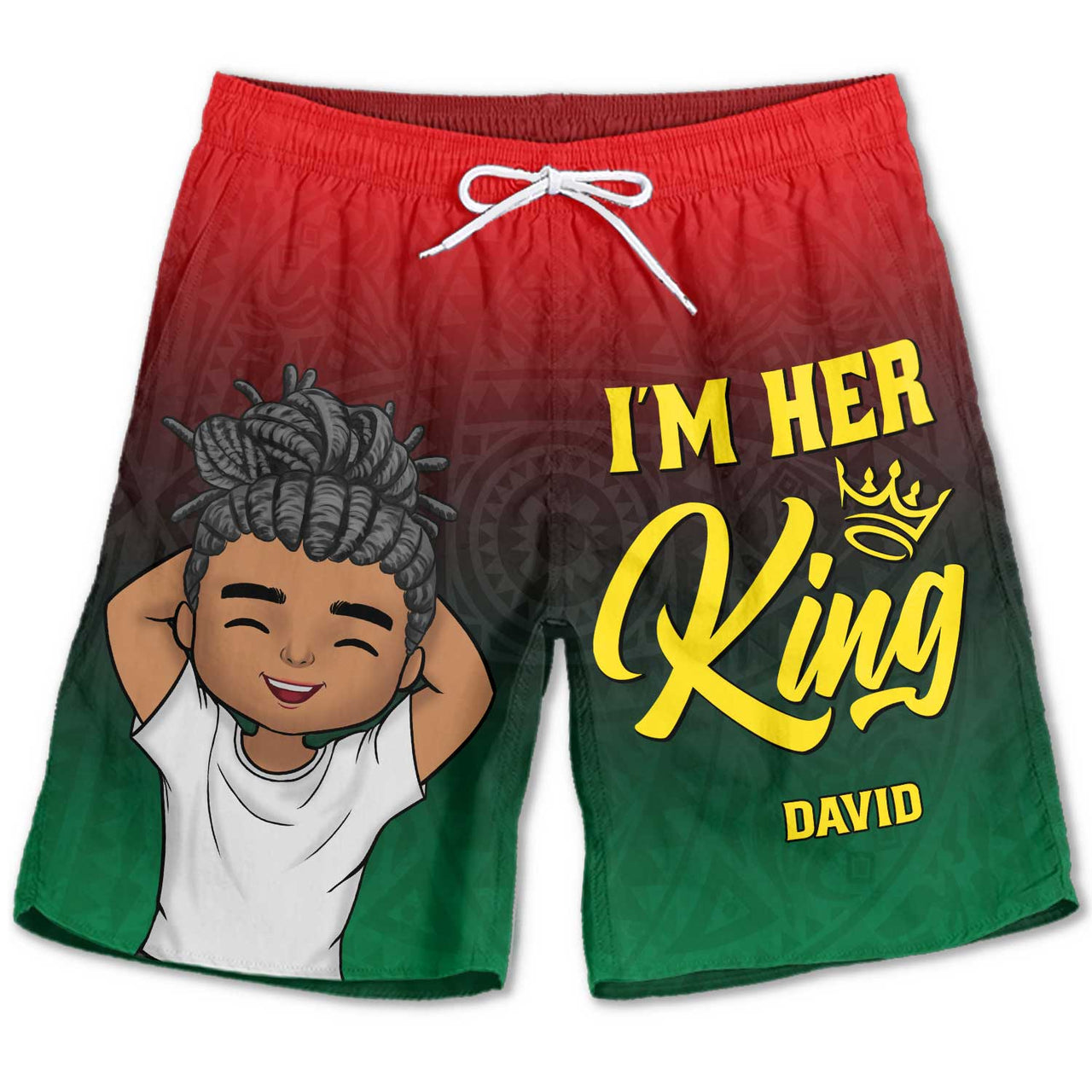 I'm His Queen - Personalized Couple Beach Shorts - Gift For Couples, Husband Wife