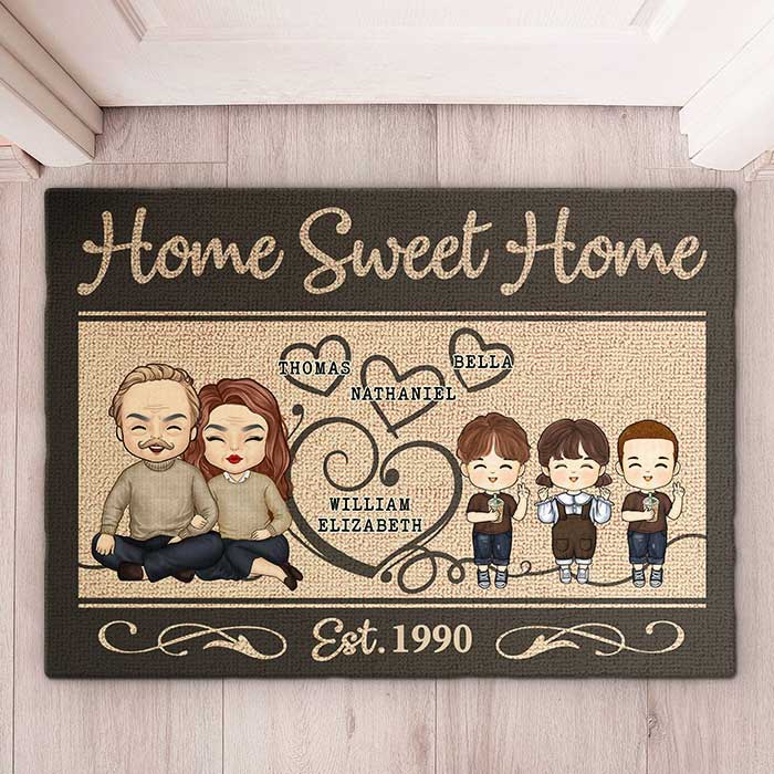 This Is Our Sweet Home - Personalized Decorative Mat - Anniversary Gifts, Gift For Couples, Husband Wife