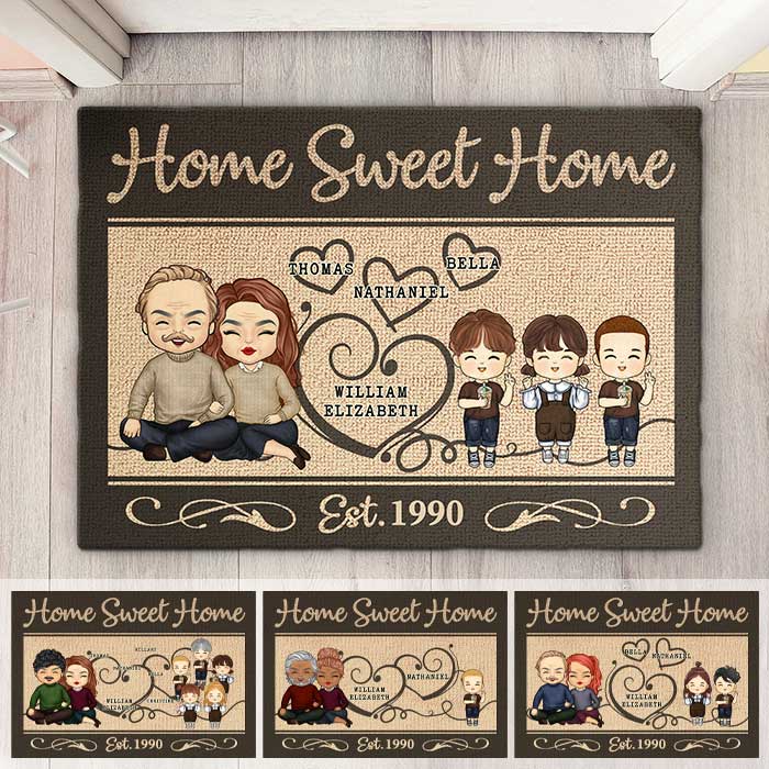 This Is Our Sweet Home - Personalized Decorative Mat - Anniversary Gifts, Gift For Couples, Husband Wife