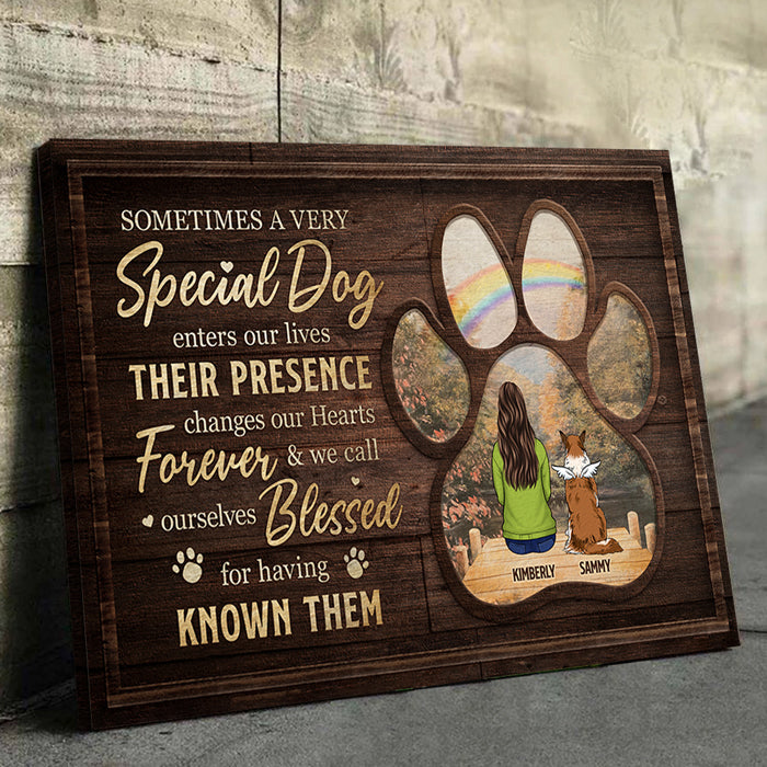 Sometimes A Very Special Dog Enters Our Lives - Personalized Horizontal Canvas - Gift For Pet Lovers