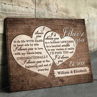 Thumbnail for I'd Find You & I'd Choose You - Personalized Horizontal Canvas - Gift For Couples, Husband Wife