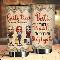 Thumbnail for Besties Who Travel Together Stay Together - Gift For Bestie - Personalized Tumbler