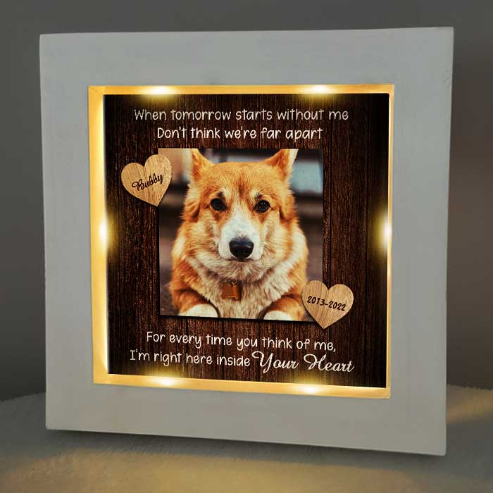 Don't Think We're Far Apart - Personalized Memorial Frame With LED, LED Light Shadow Box - Memorial Gift, Sympathy Gift