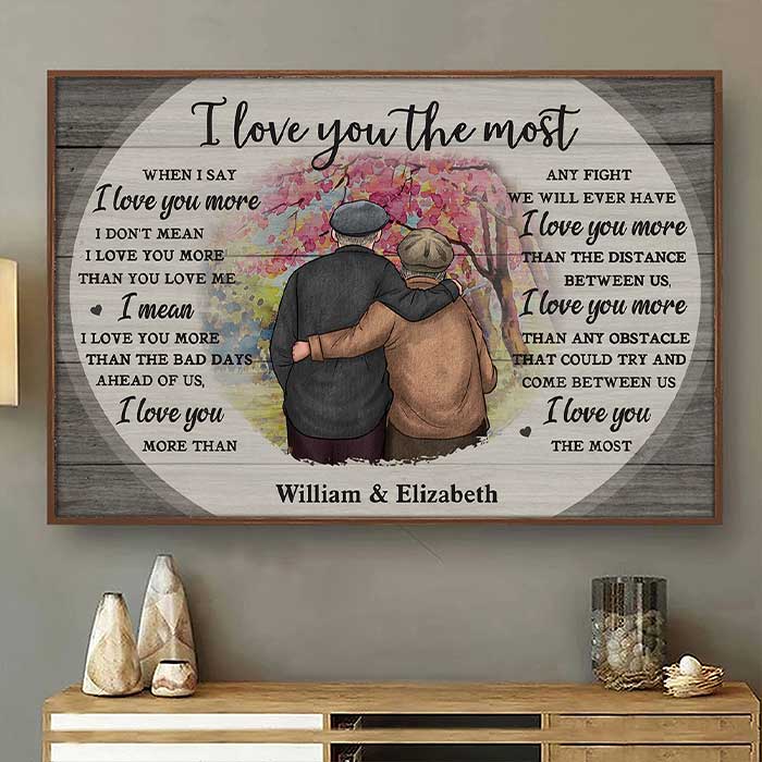 I Love You More Than Anything - Personalized Horizontal Poster - Gift For Couples, Husband Wife