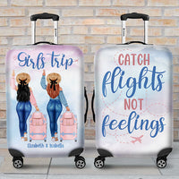 Thumbnail for Girls Trip - Catch Flights Not Feelings - Gift For Bestie - Personalized Luggage Cover