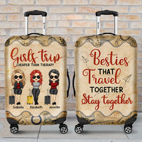 Thumbnail for Besties That Travel Together Stay Together - Gift For Bestie - Personalized Luggage Cover