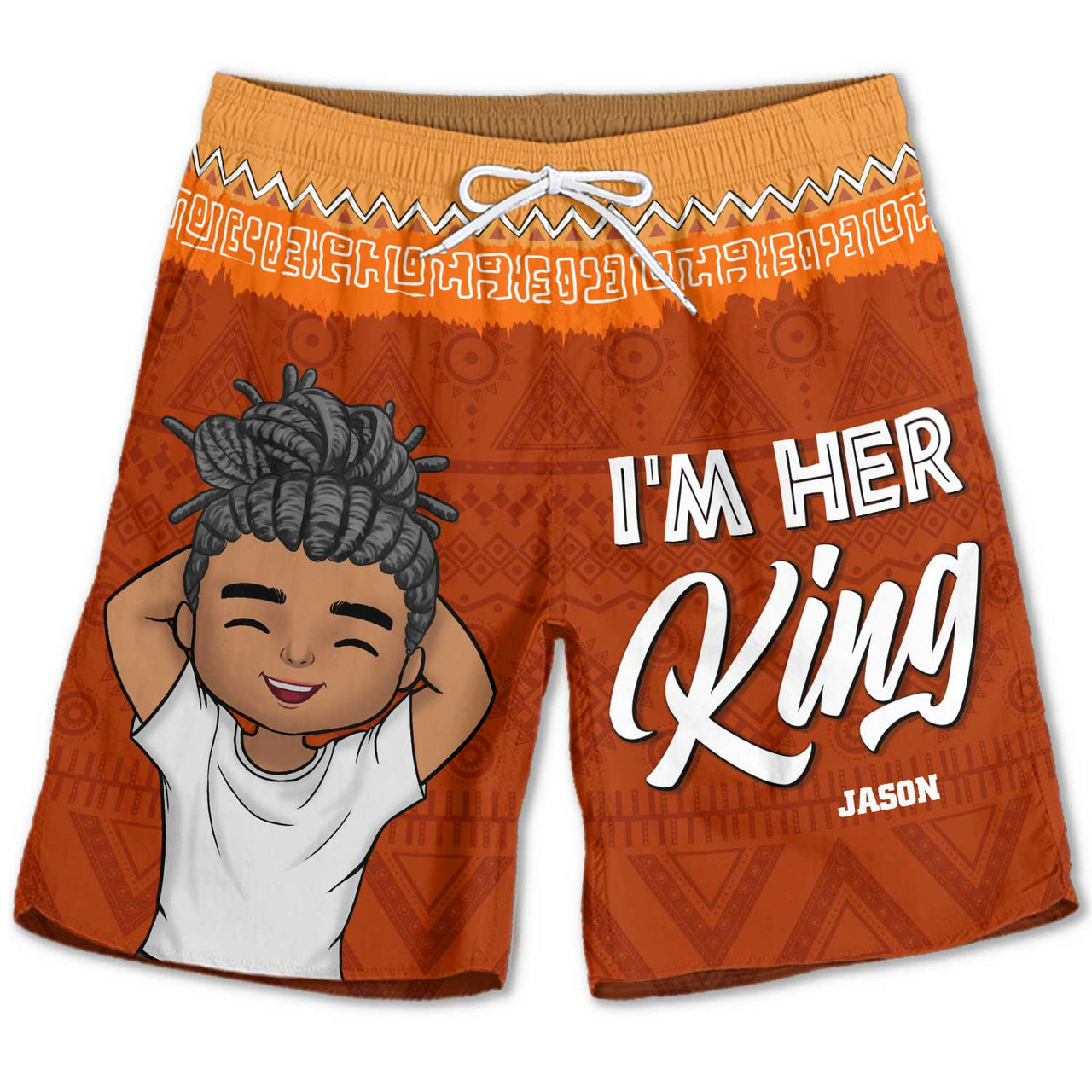 I'm Her King - Personalized Couple Beach Shorts - Gift For Couples, Husband Wife