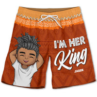 Thumbnail for I'm Her King - Personalized Couple Beach Shorts - Gift For Couples, Husband Wife